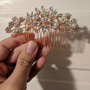 Mariell Rose Gold Hair Comb
